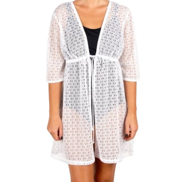 Catalina White Lace Swim Cover-Up - Picture 1 of 7